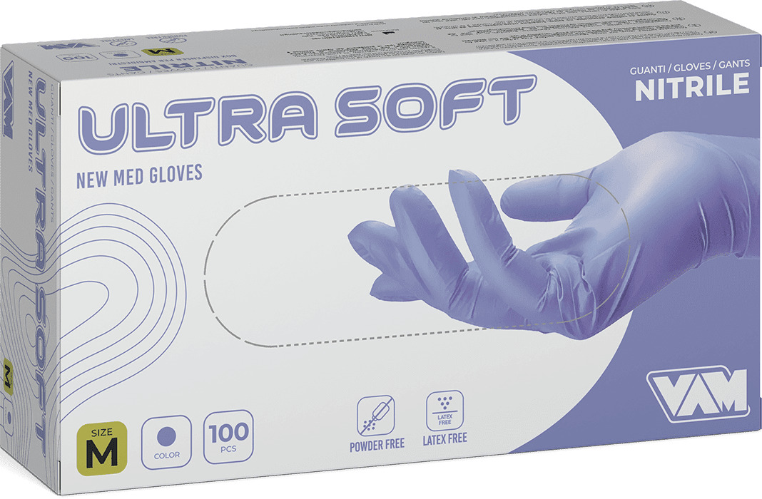 Manusi Nitril (M) ultra soft blue, fara pudra (100) [10] /401512000