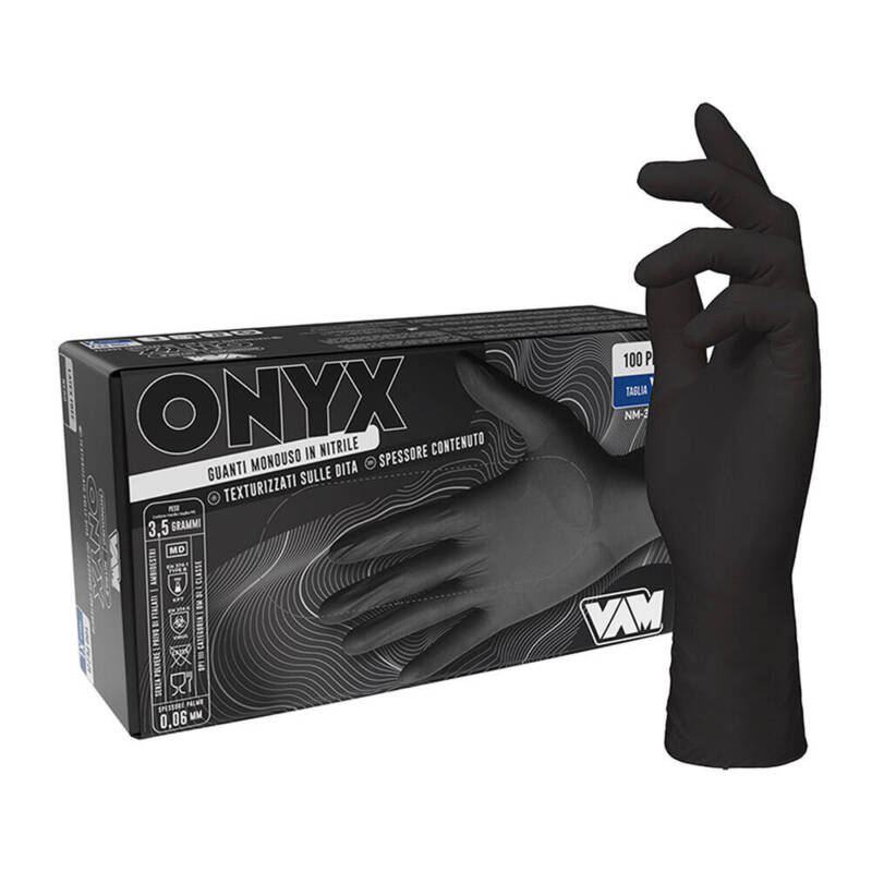 Manusi Nitril Onyx negre, fara pudra (100) [10] /401512000